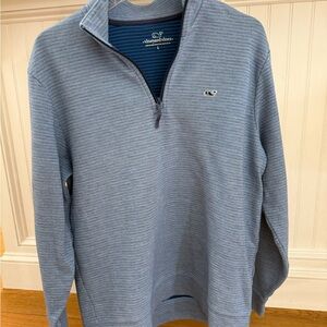 Vineyard Vines Men's Light Blue Jersey quarter zip